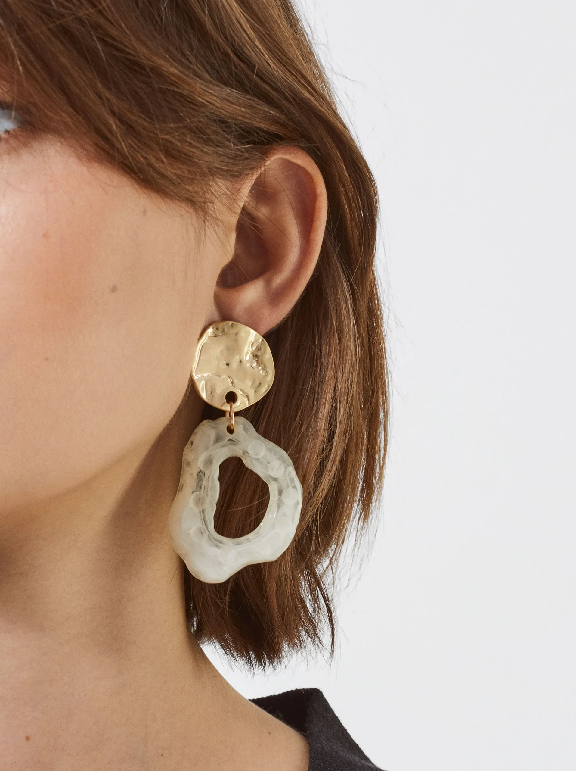 PARFOIS Pendientes Con Resina Verde Clearance
