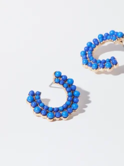 PARFOIS Pendientes Con Resina Azul Store