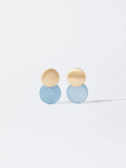 PARFOIS Pendientes Con Resina Naranja Fashion