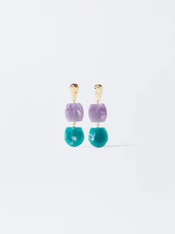 PARFOIS Pendientes Con Resina Multicor Shop