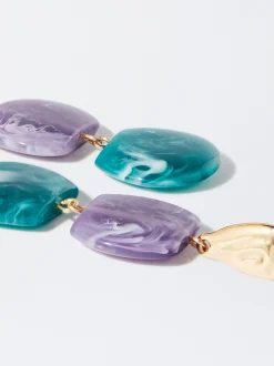 PARFOIS Pendientes Con Resina Multicor Shop