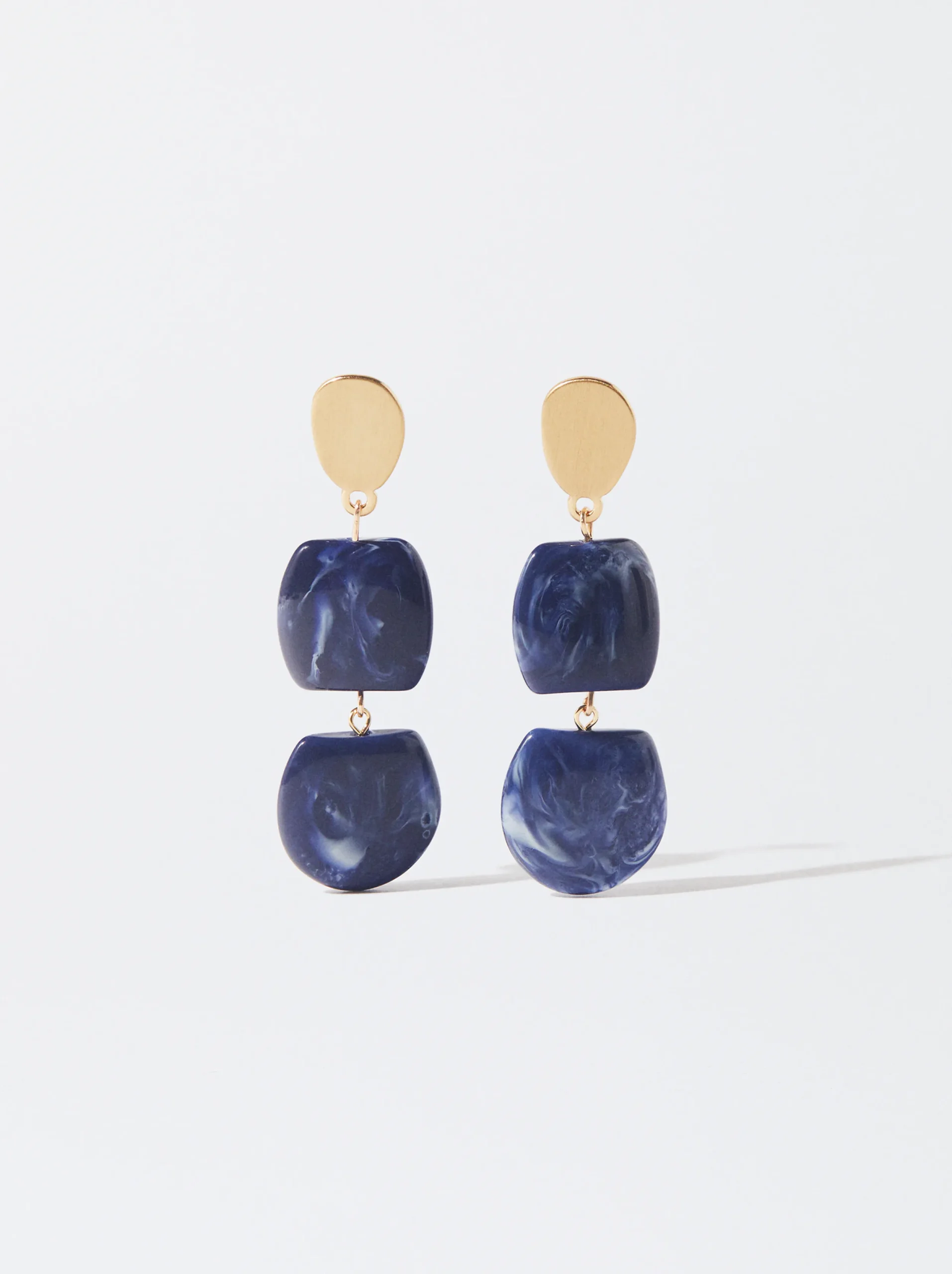 PARFOIS Pendientes Con Resina Azul Sale