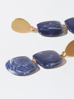 PARFOIS Pendientes Con Resina Azul Sale