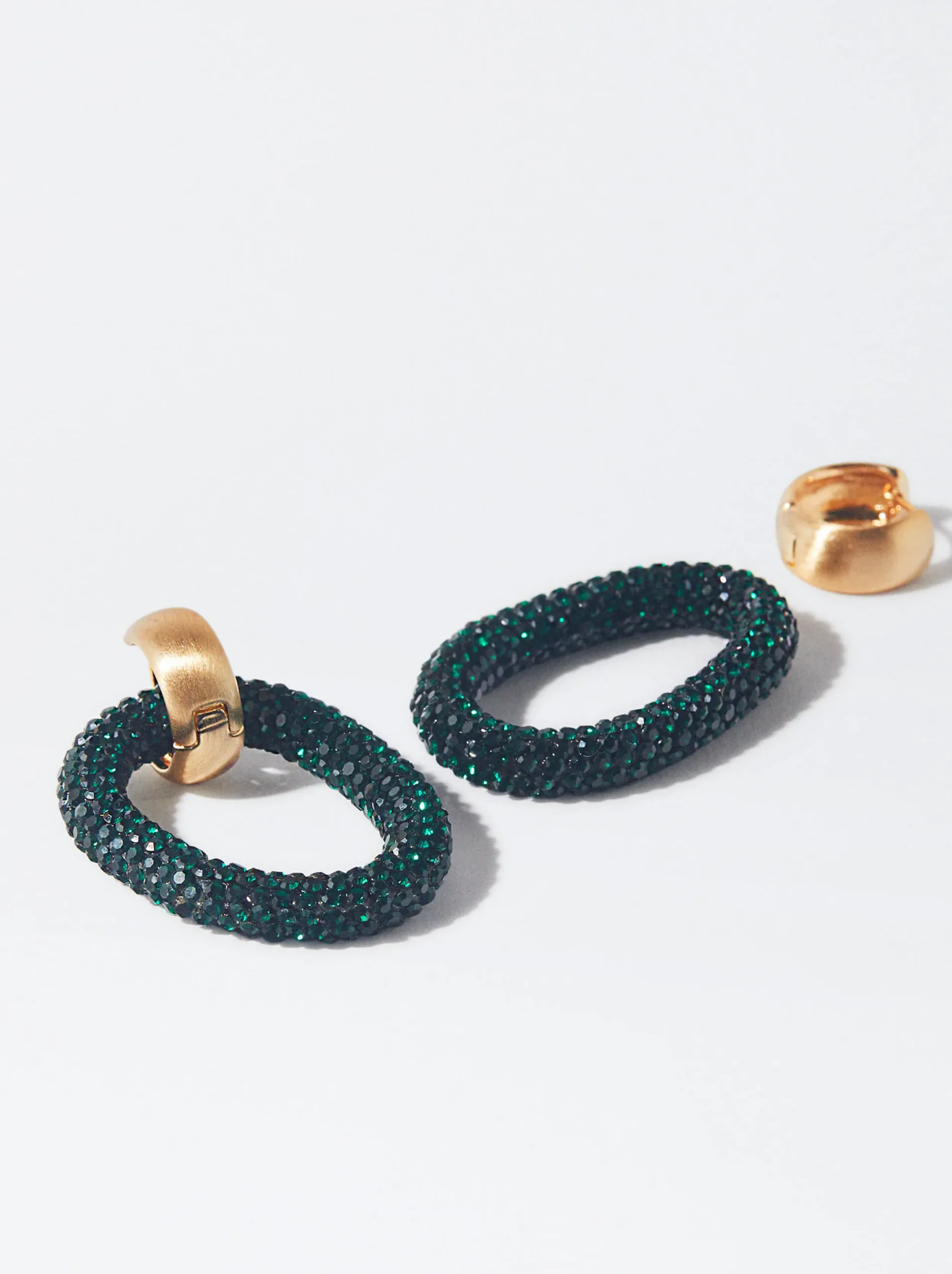PARFOIS Pendientes Con Strass Verde Cheap