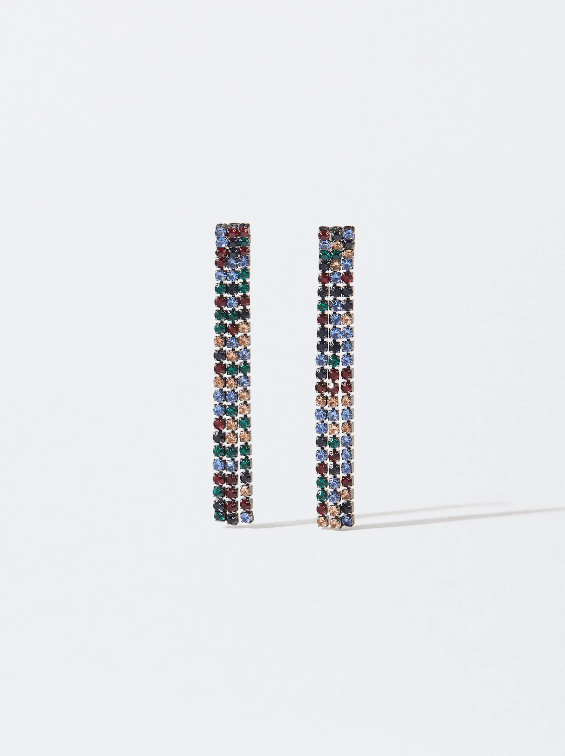 PARFOIS Pendientes Con Strass Multicor Fashion