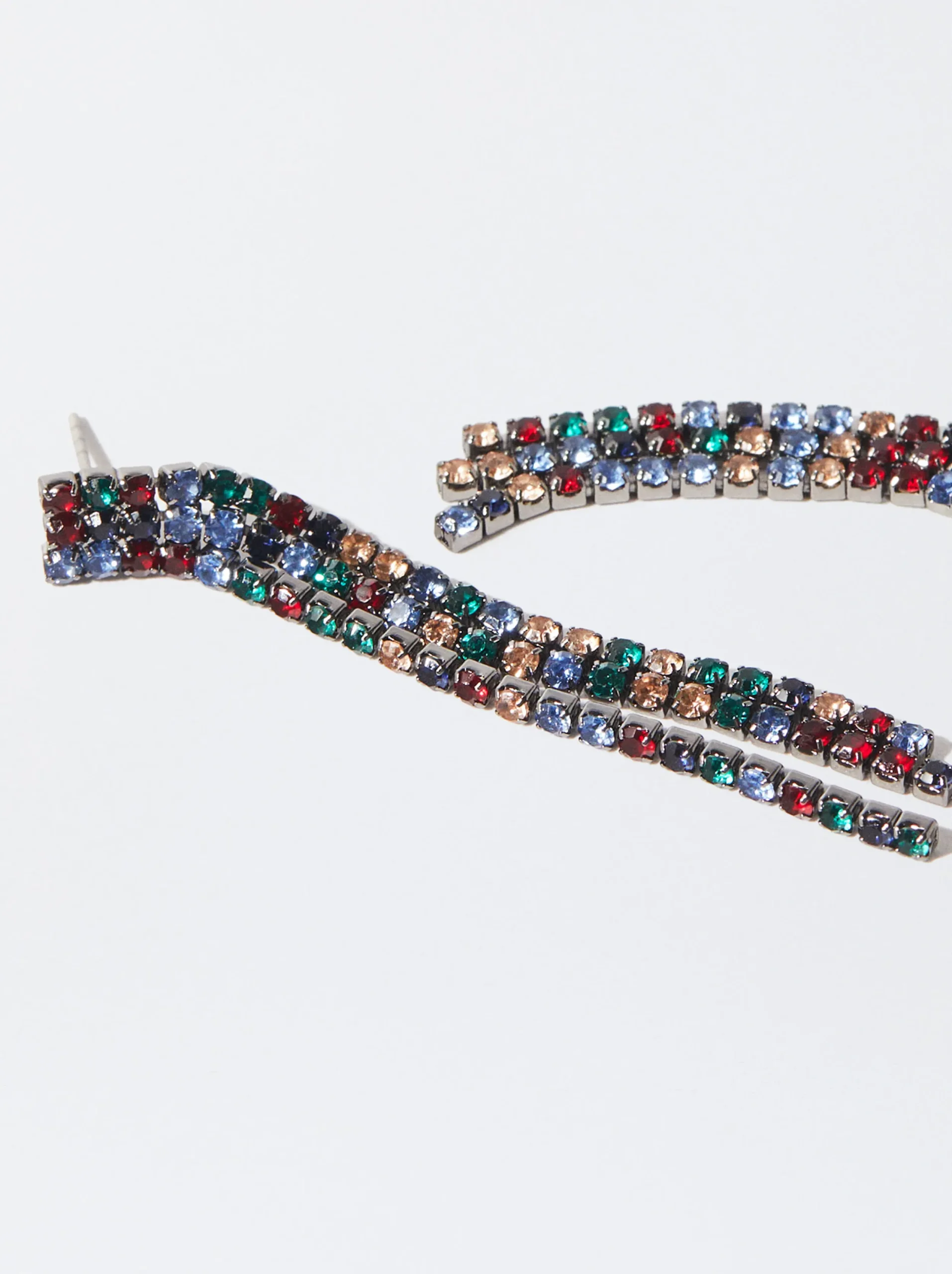 PARFOIS Pendientes Con Strass Multicor Fashion