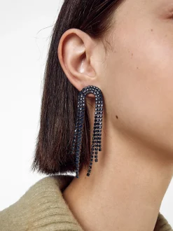 PARFOIS Pendientes Con Strass Azul Discount