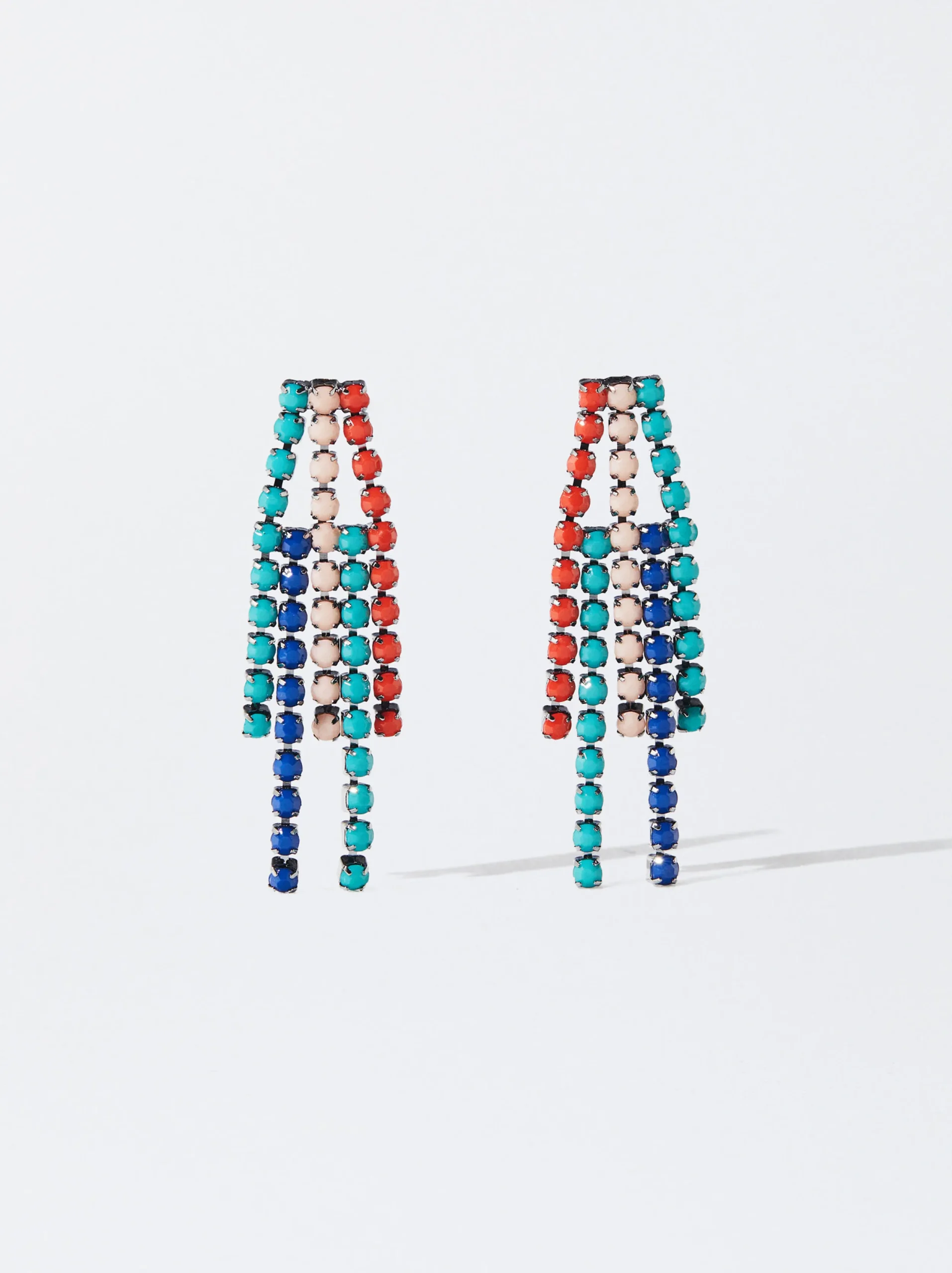 PARFOIS Pendientes Con Strass Multicor Hot