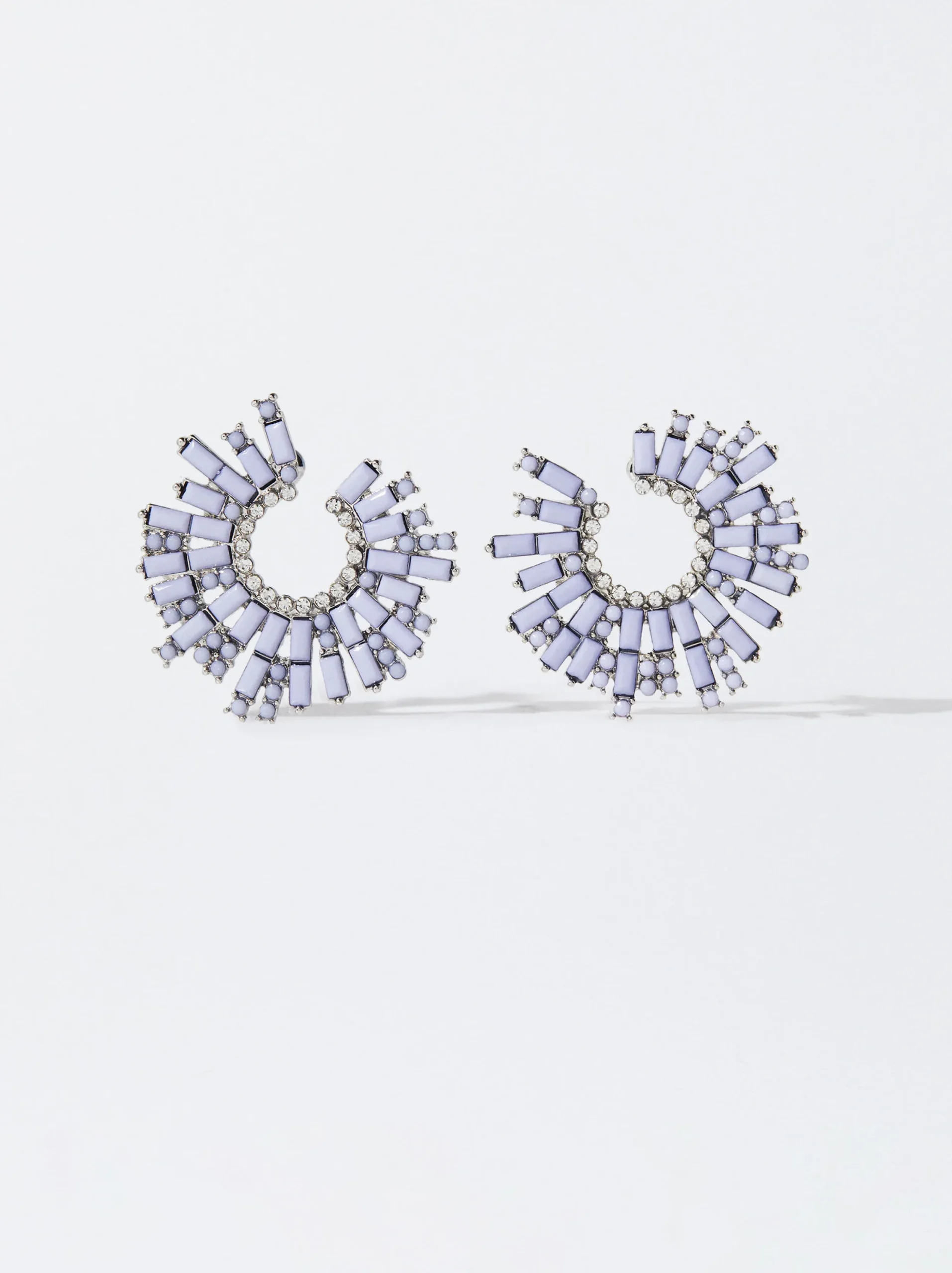 PARFOIS Pendientes Con Strass Violeta Clearance