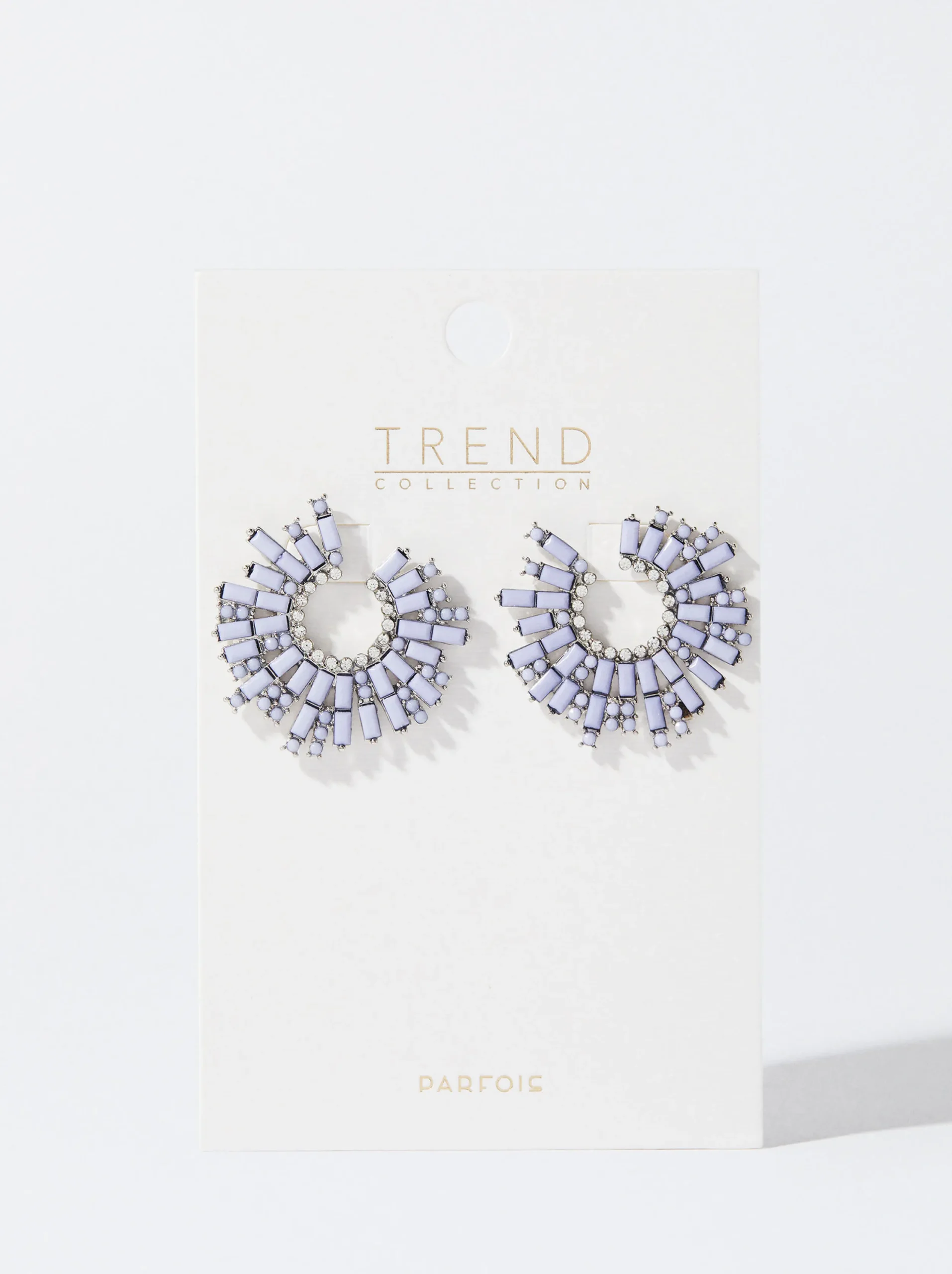 PARFOIS Pendientes Con Strass Violeta Clearance