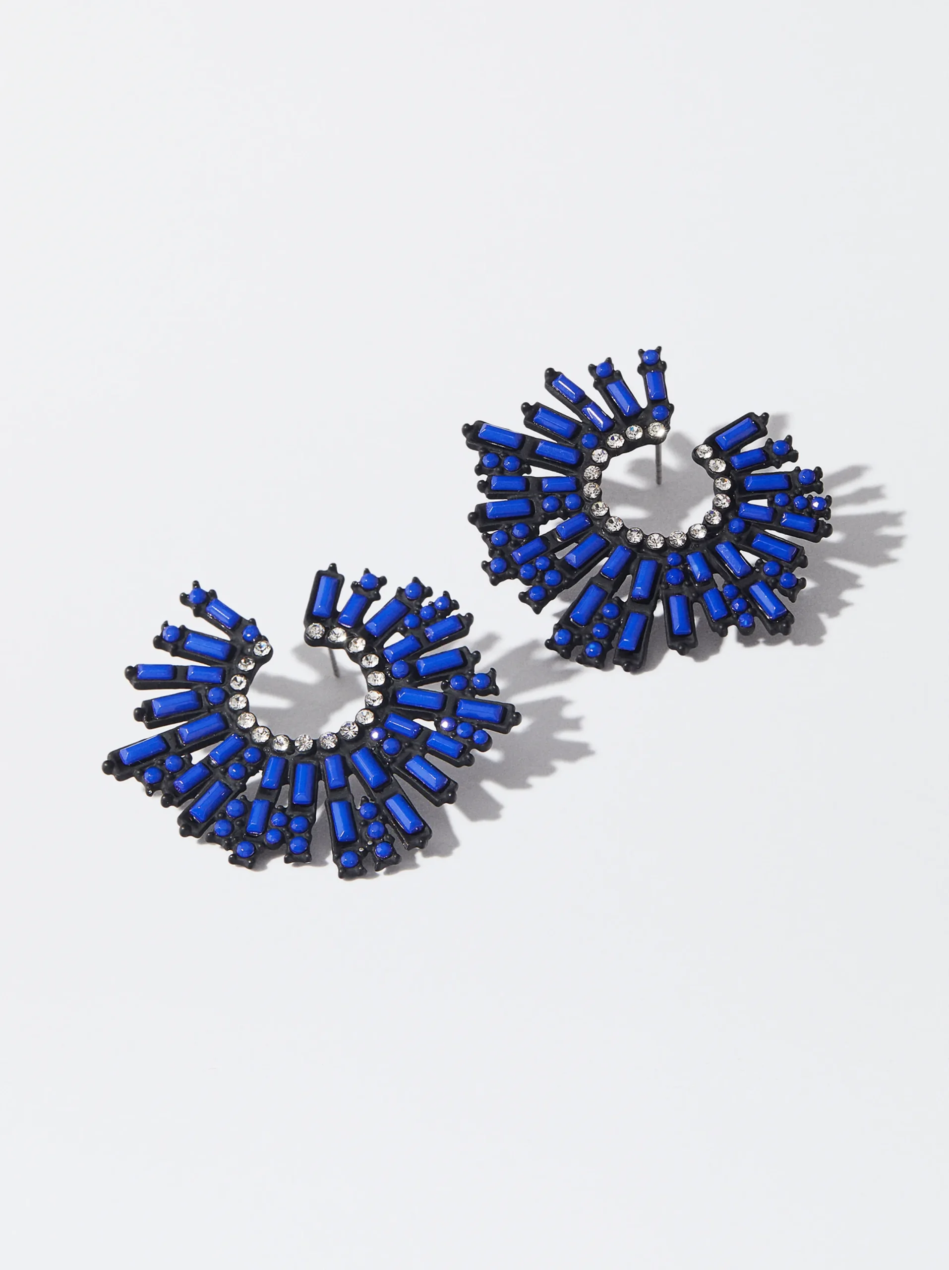 PARFOIS Pendientes Con Strass Azul Store