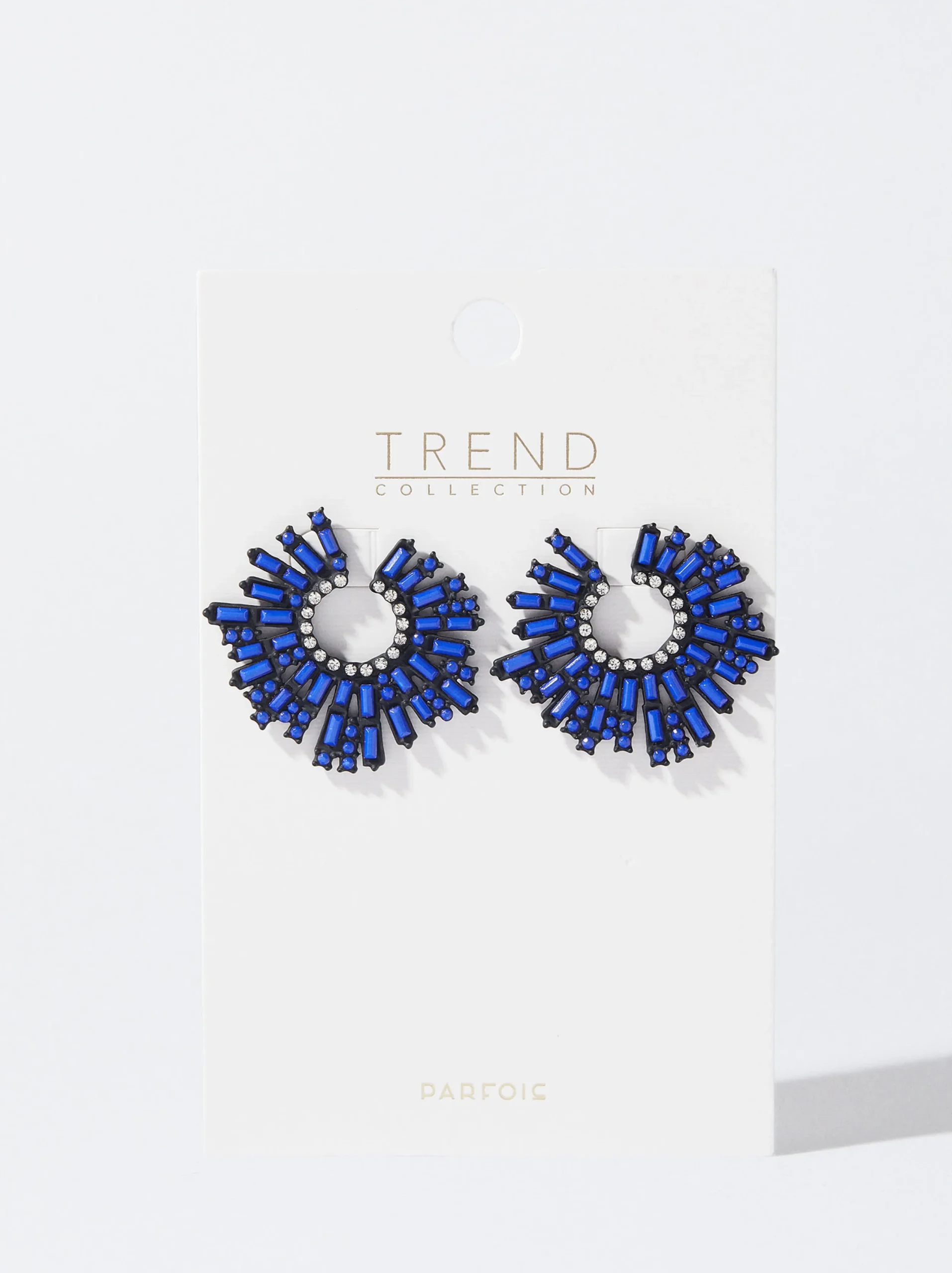 PARFOIS Pendientes Con Strass Azul Store