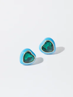 PARFOIS Pendientes Corazón Azul Cheap