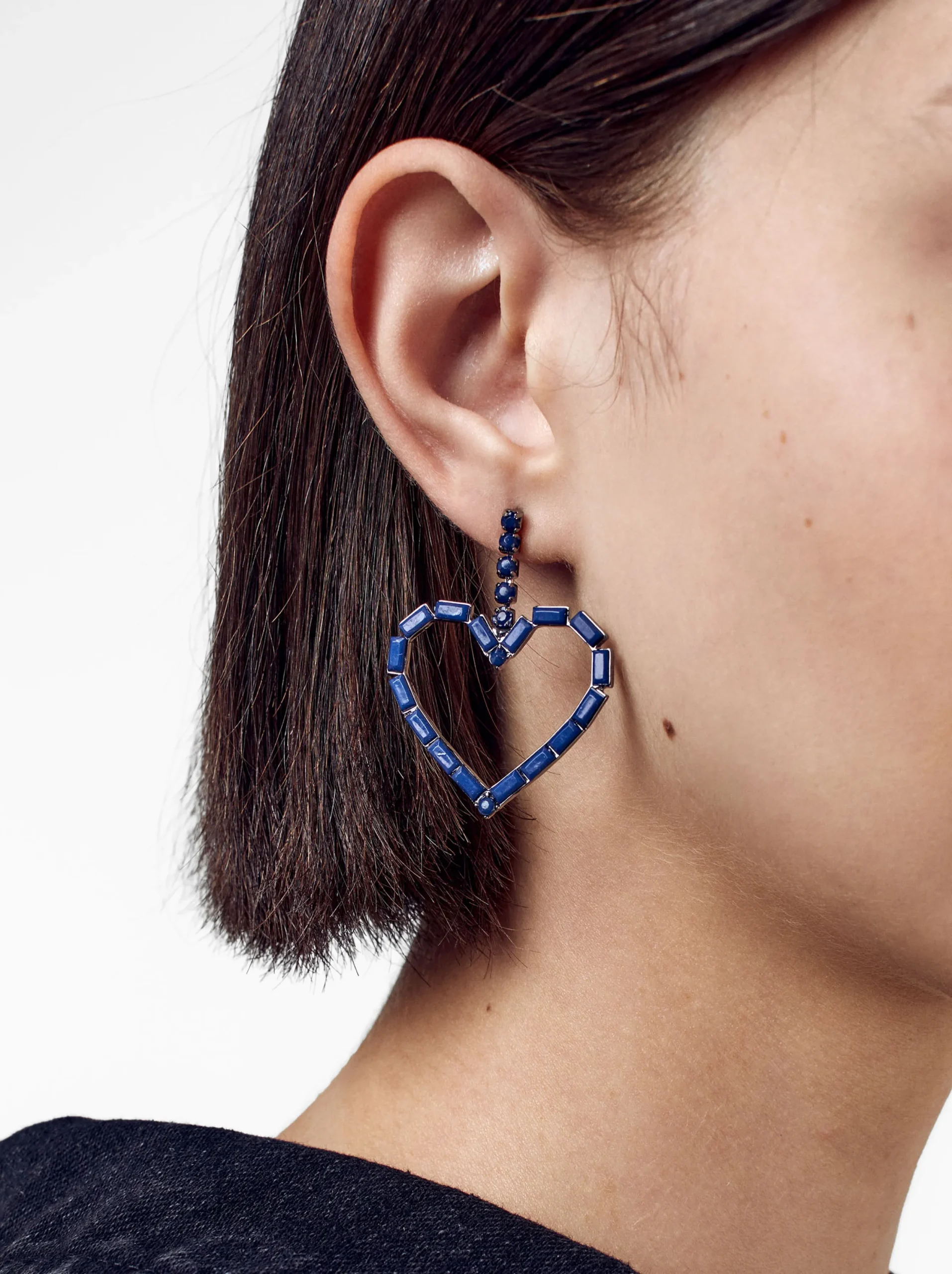 PARFOIS Pendientes Corazón Azul New