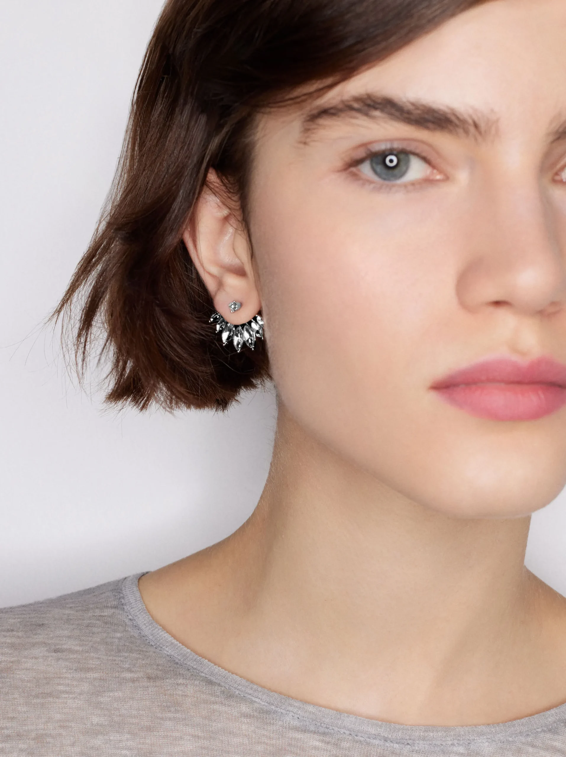 PARFOIS Pendientes Cortos Brillantes Plateado Best Sale