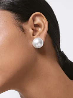 PARFOIS Pendientes Cortos De Clip Perla Beige Sale