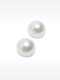 PARFOIS Pendientes Cortos De Clip Perla Beige Sale