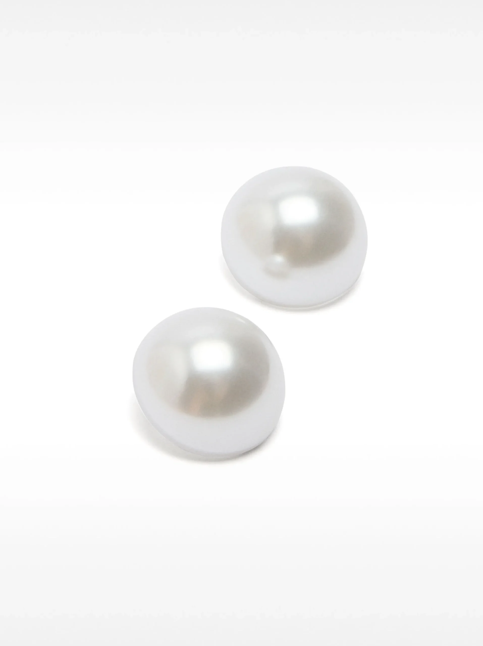 PARFOIS Pendientes Cortos De Clip Perla Beige Sale