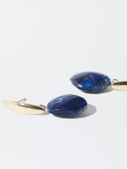 PARFOIS Pendientes Cortos En Resina Azul Clearance