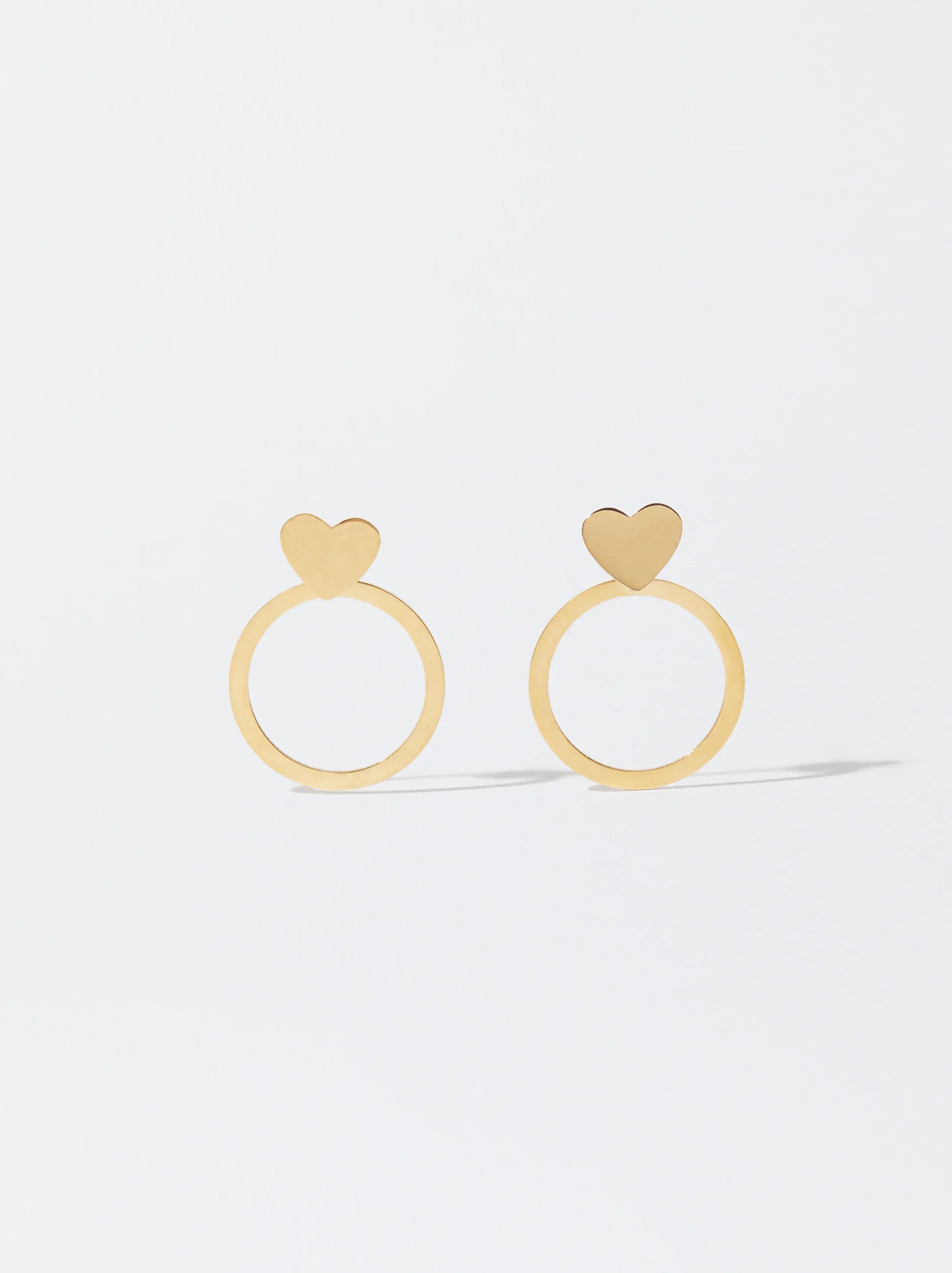 PARFOIS Pendientes De Acero Con Corazón Dorado Best Sale
