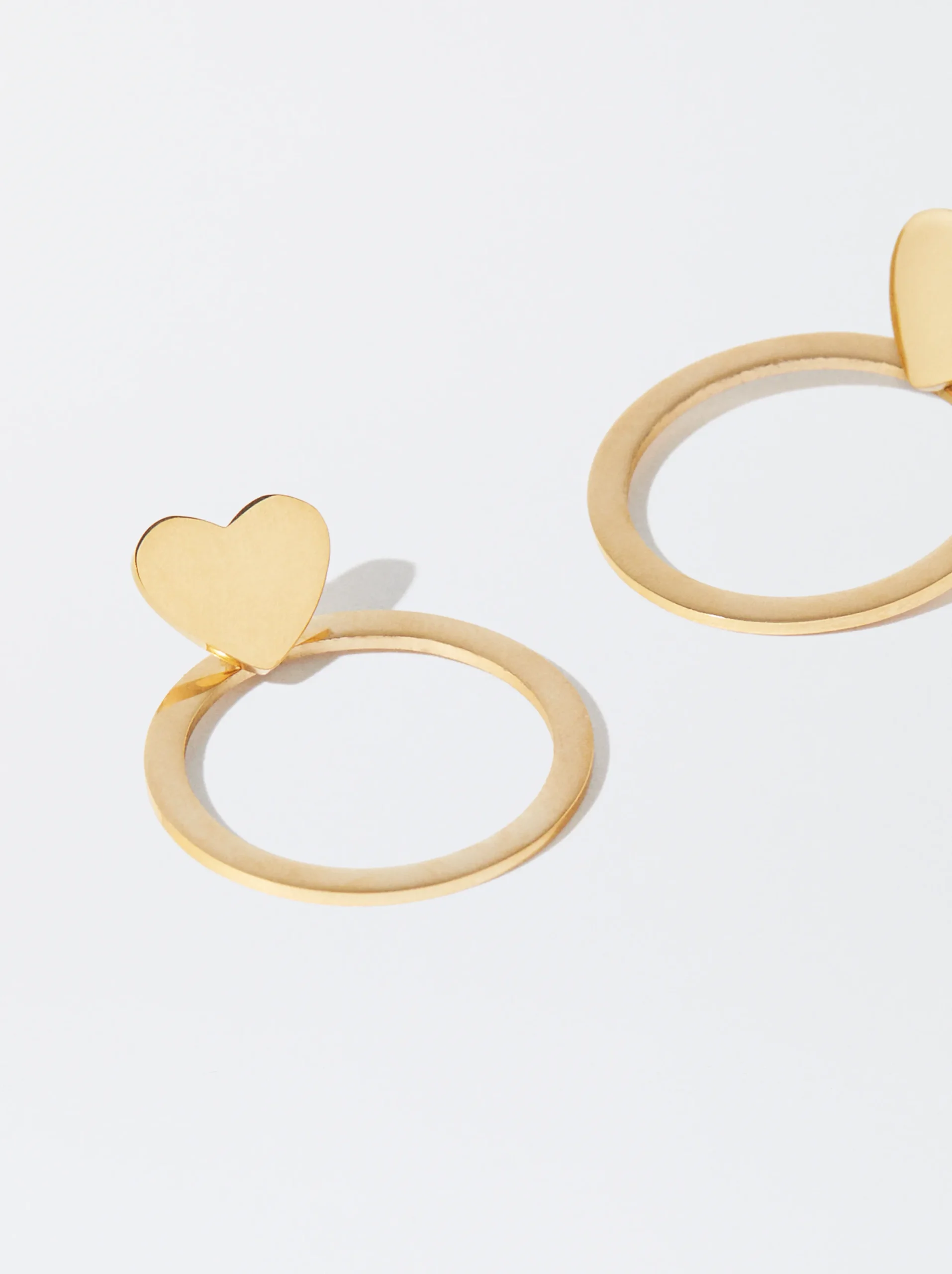 PARFOIS Pendientes De Acero Con Corazón Dorado Best Sale