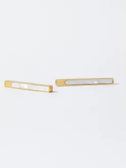PARFOIS Pendientes De Acero Con Concha Dorado Shop