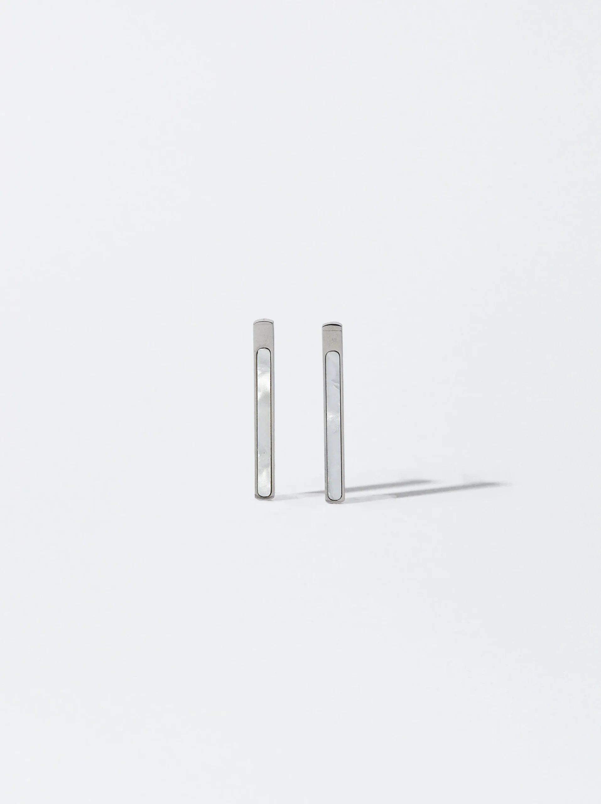 PARFOIS Pendientes De Acero Con Concha Plateado Fashion