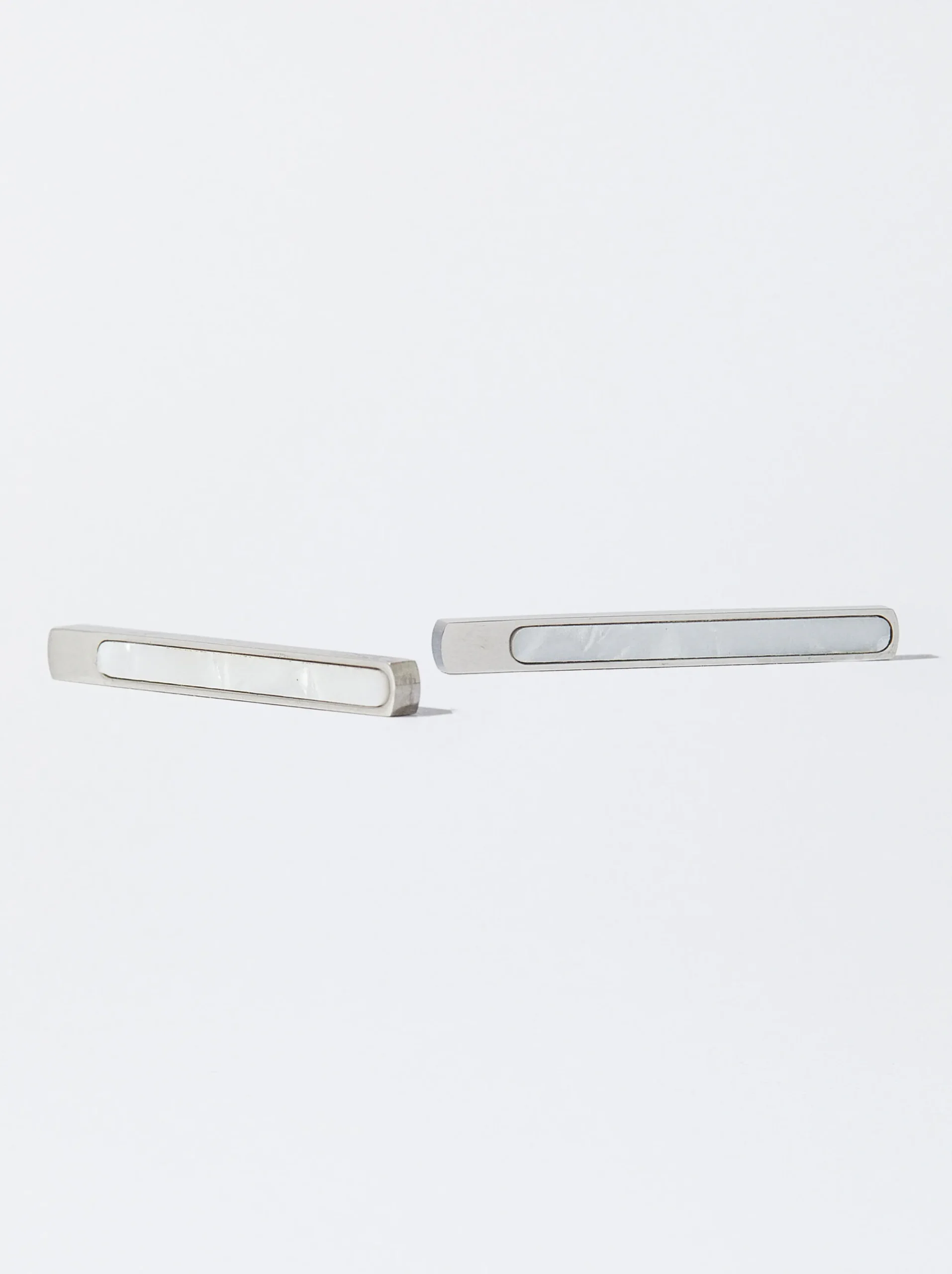 PARFOIS Pendientes De Acero Con Concha Plateado Fashion