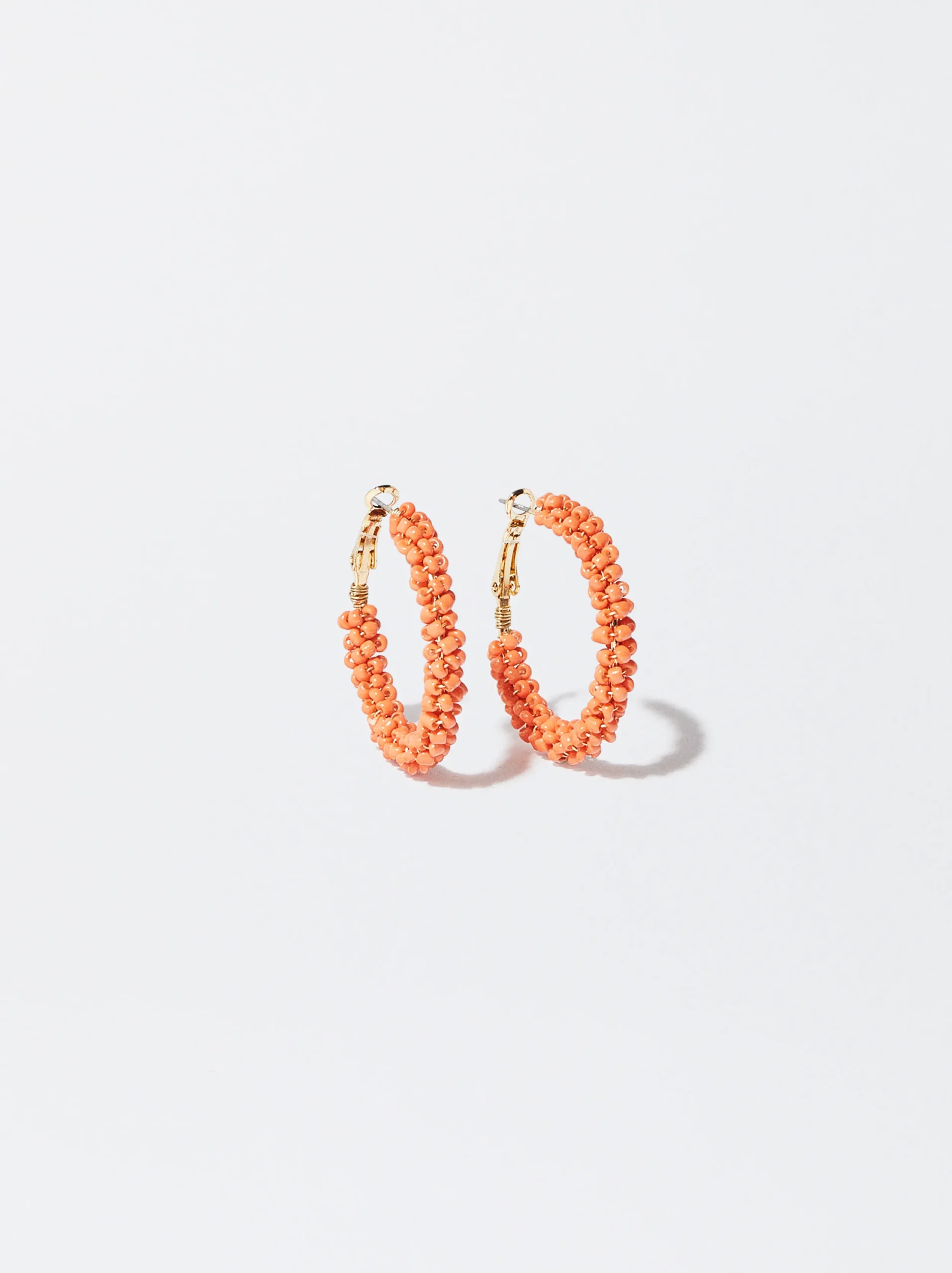 PARFOIS Pendientes De Aro Abalorios Naranja New