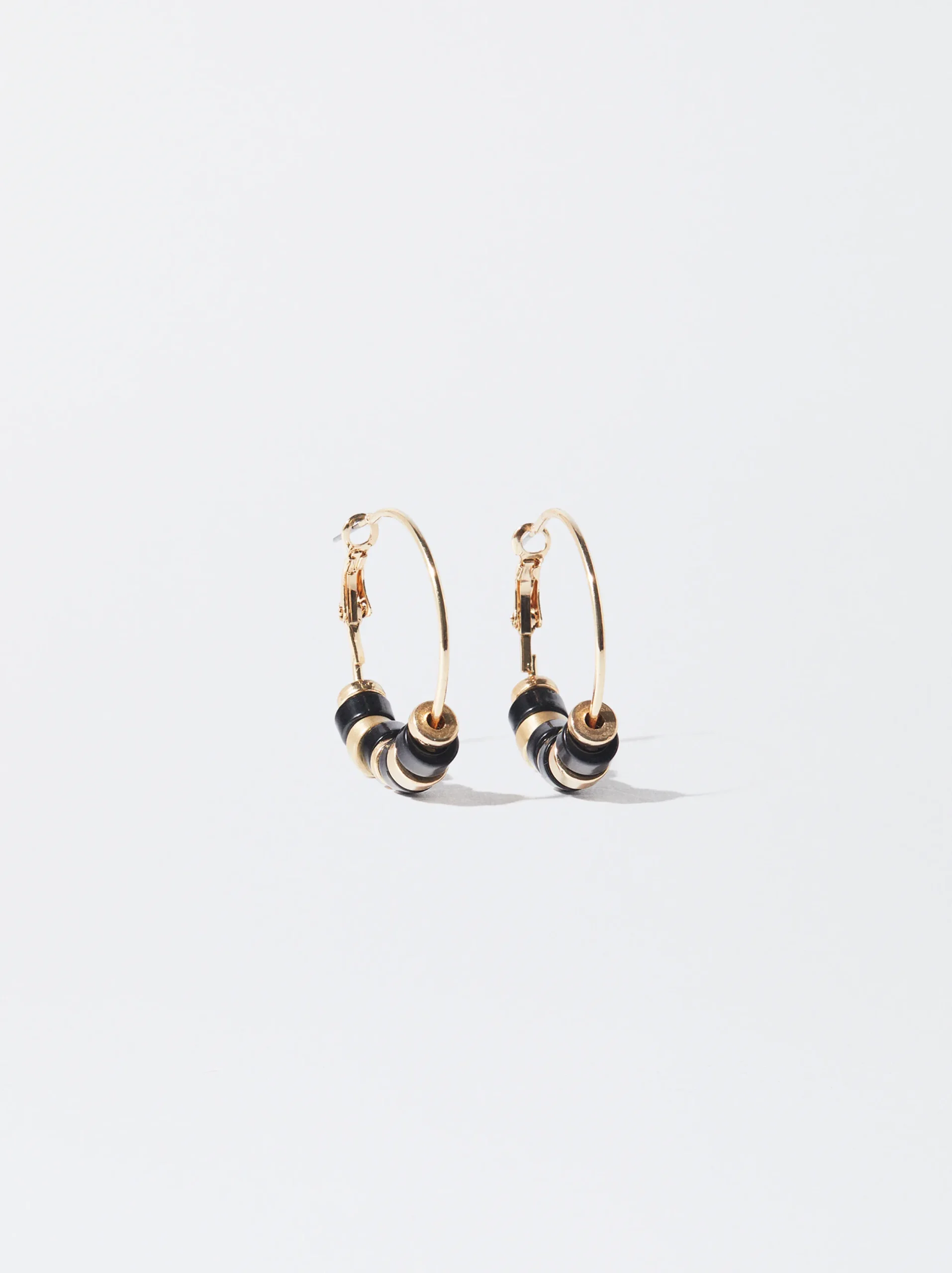 PARFOIS Pendientes De Aro Bicolor Negro Store