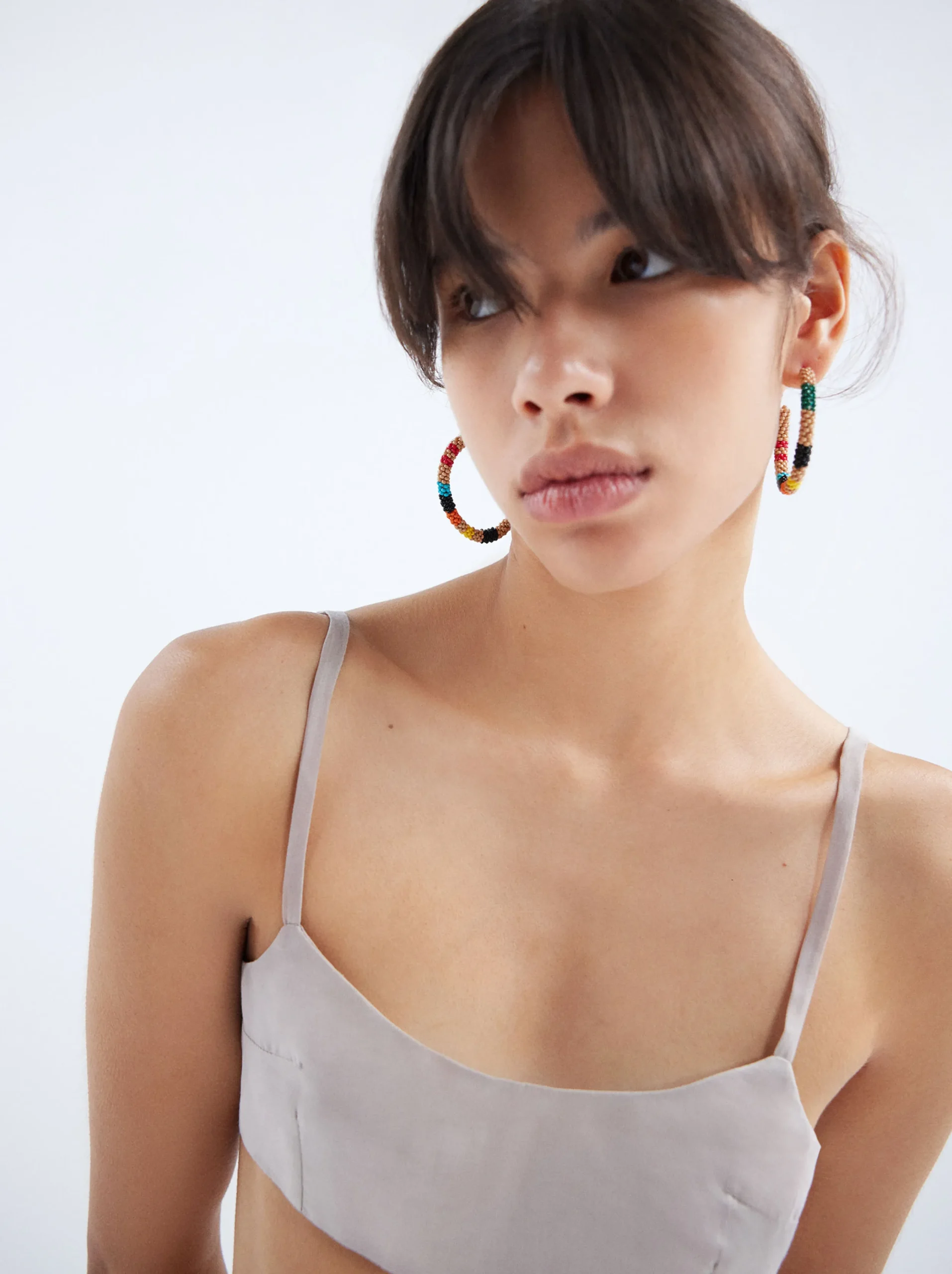 PARFOIS Pendientes De Aro Con Abalorios Multicor Hot