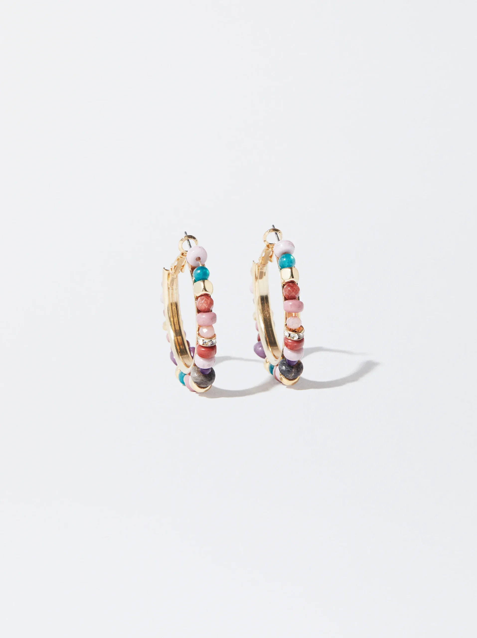 PARFOIS Pendientes De Aro Con Abalorios Multicor Hot