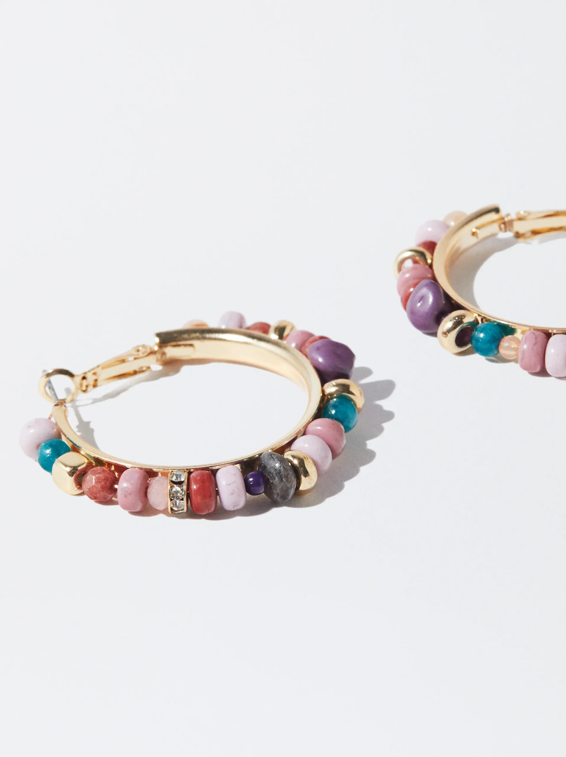 PARFOIS Pendientes De Aro Con Abalorios Multicor Hot
