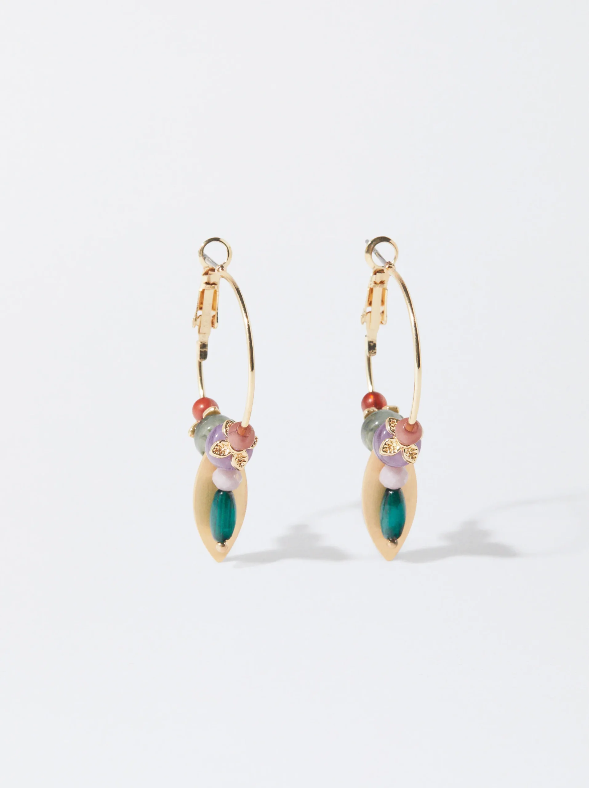 PARFOIS Pendientes De Aro Con Abalorios Multicor Best Sale