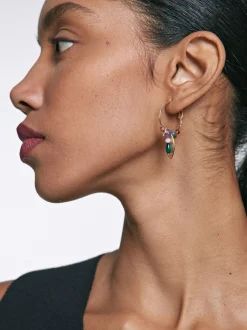PARFOIS Pendientes De Aro Con Abalorios Multicor Best Sale
