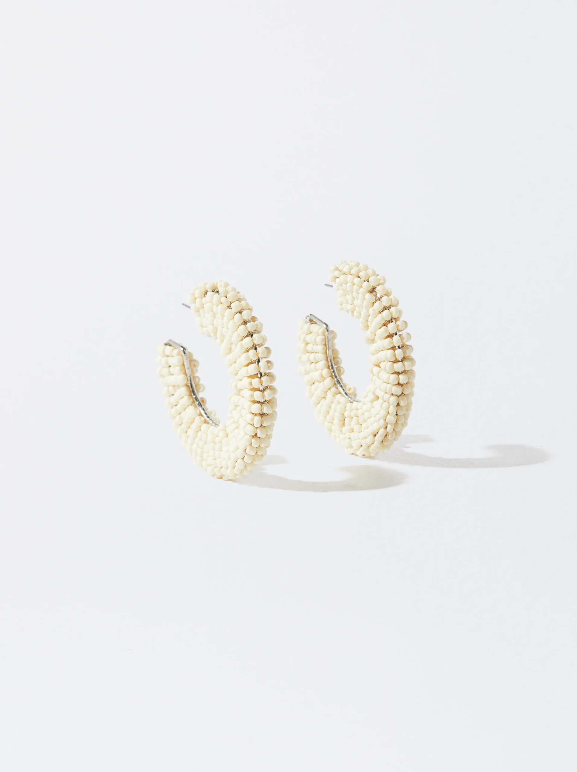 PARFOIS Pendientes De Aro Con Abalorios Blanco Hot