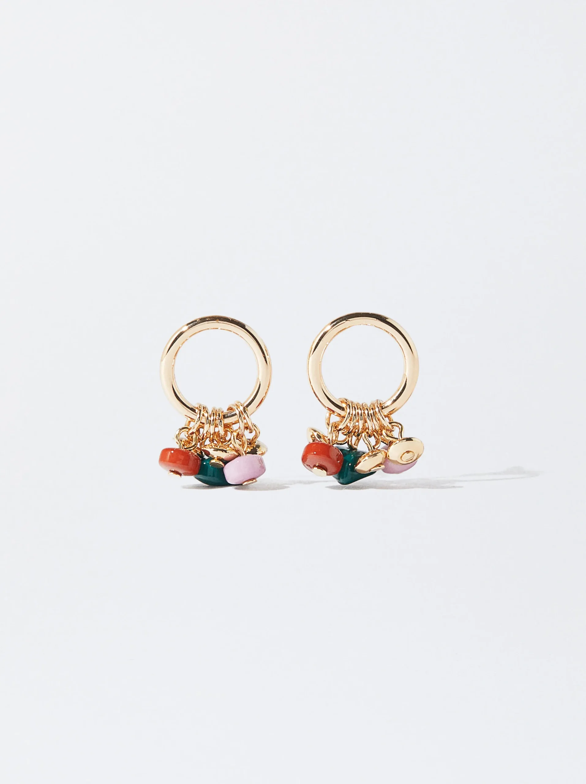 PARFOIS Pendientes De Aro Con Abalorios Multicor Hot