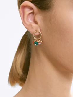 PARFOIS Pendientes De Aro Con Abalorios Multicor Hot