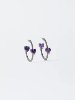 PARFOIS Pendientes De Aro Con Circonitas Multicor Shop