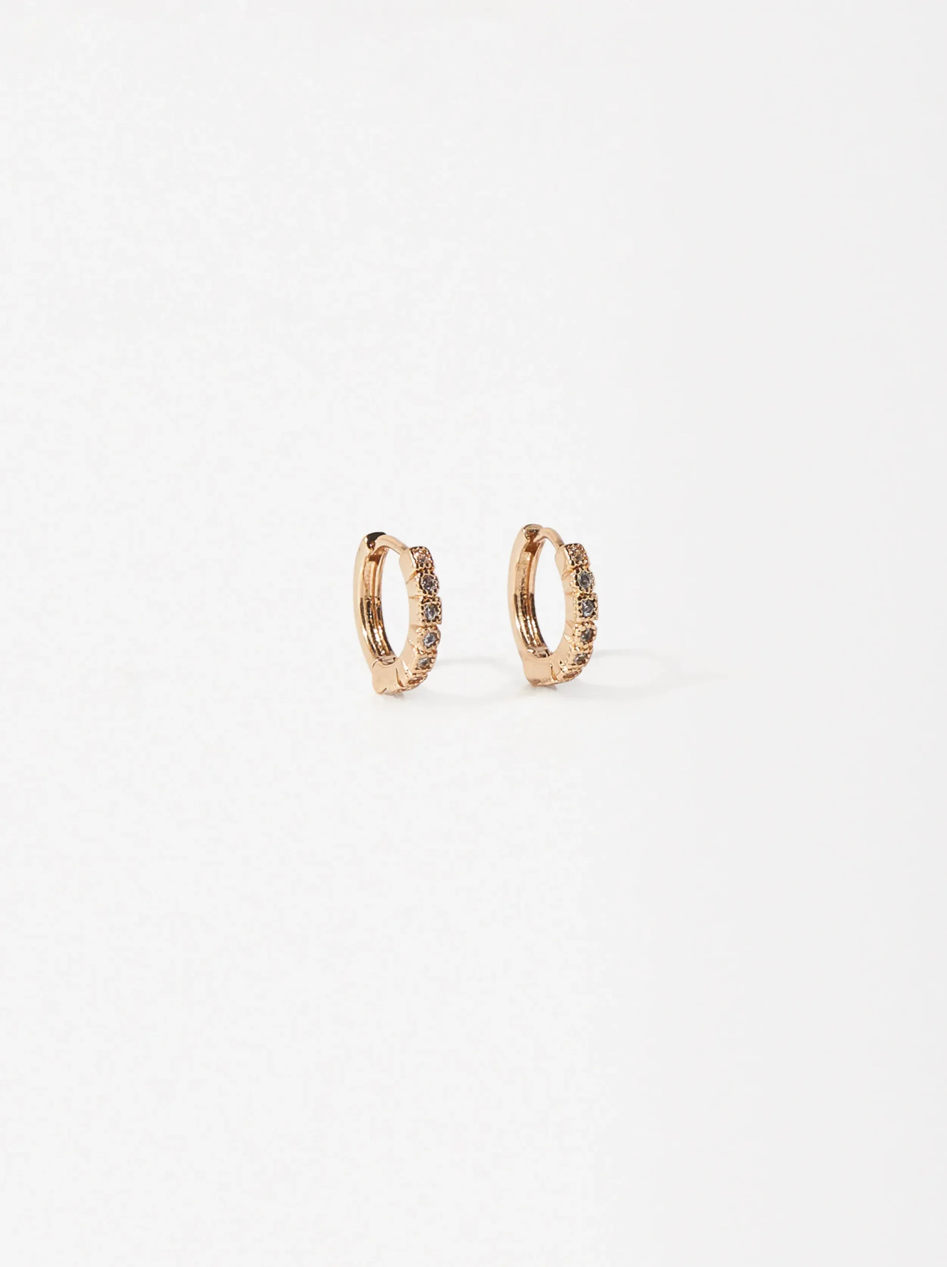PARFOIS Pendientes De Aro Con Circonitas Dorado Best Sale
