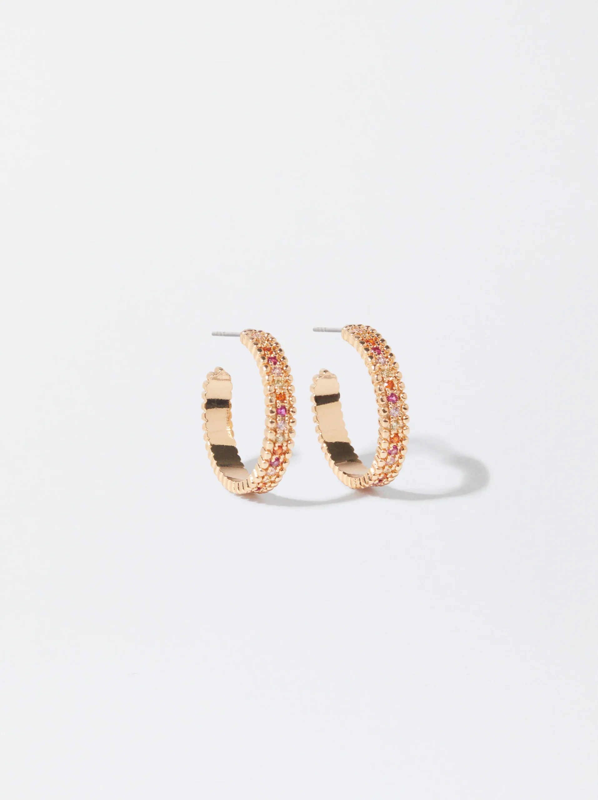 PARFOIS Pendientes De Aro Con Circonitas Multicor Fashion