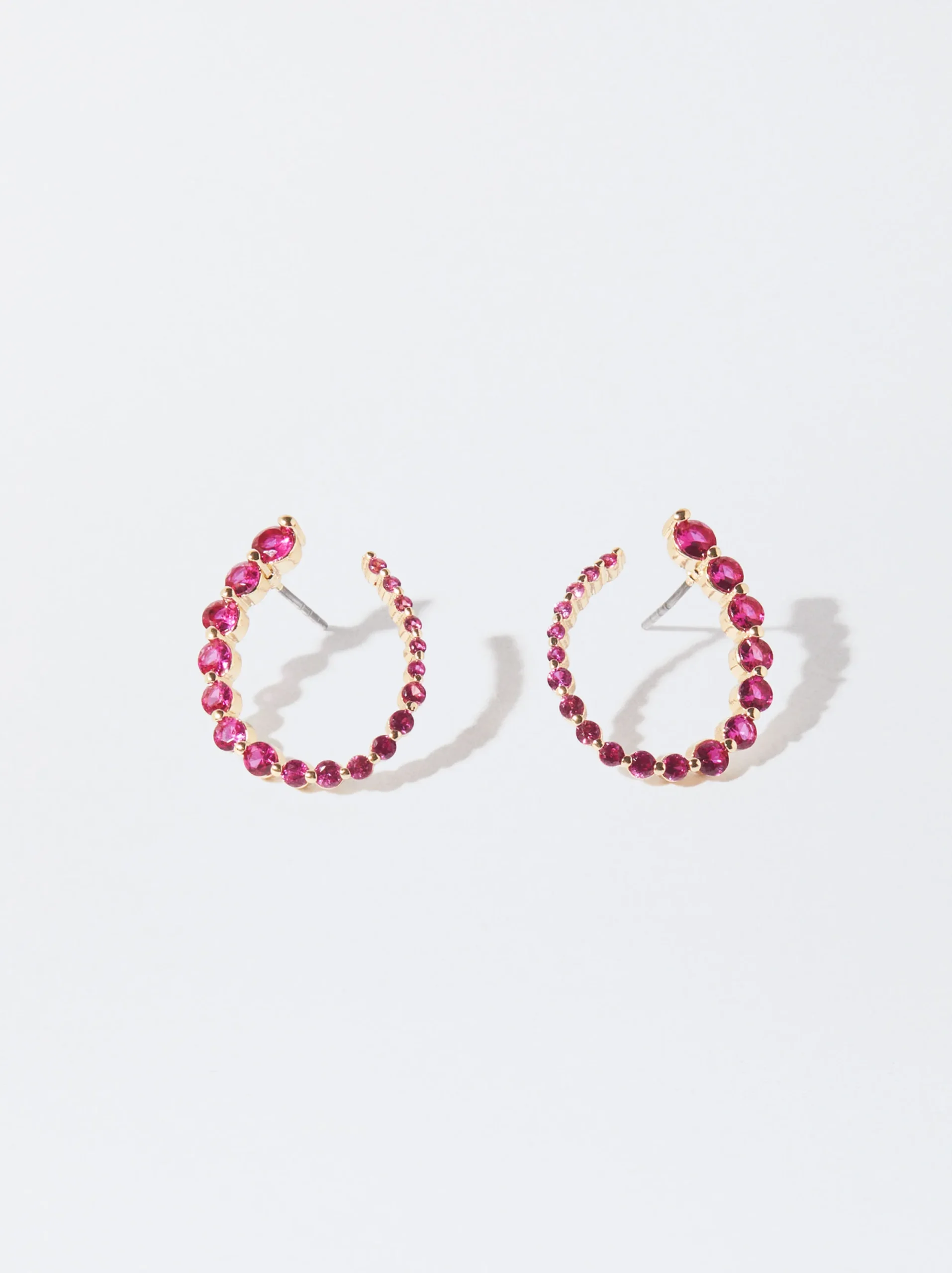 PARFOIS Pendientes De Aro Con Circonitas Multicor Store