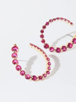 PARFOIS Pendientes De Aro Con Circonitas Multicor Store