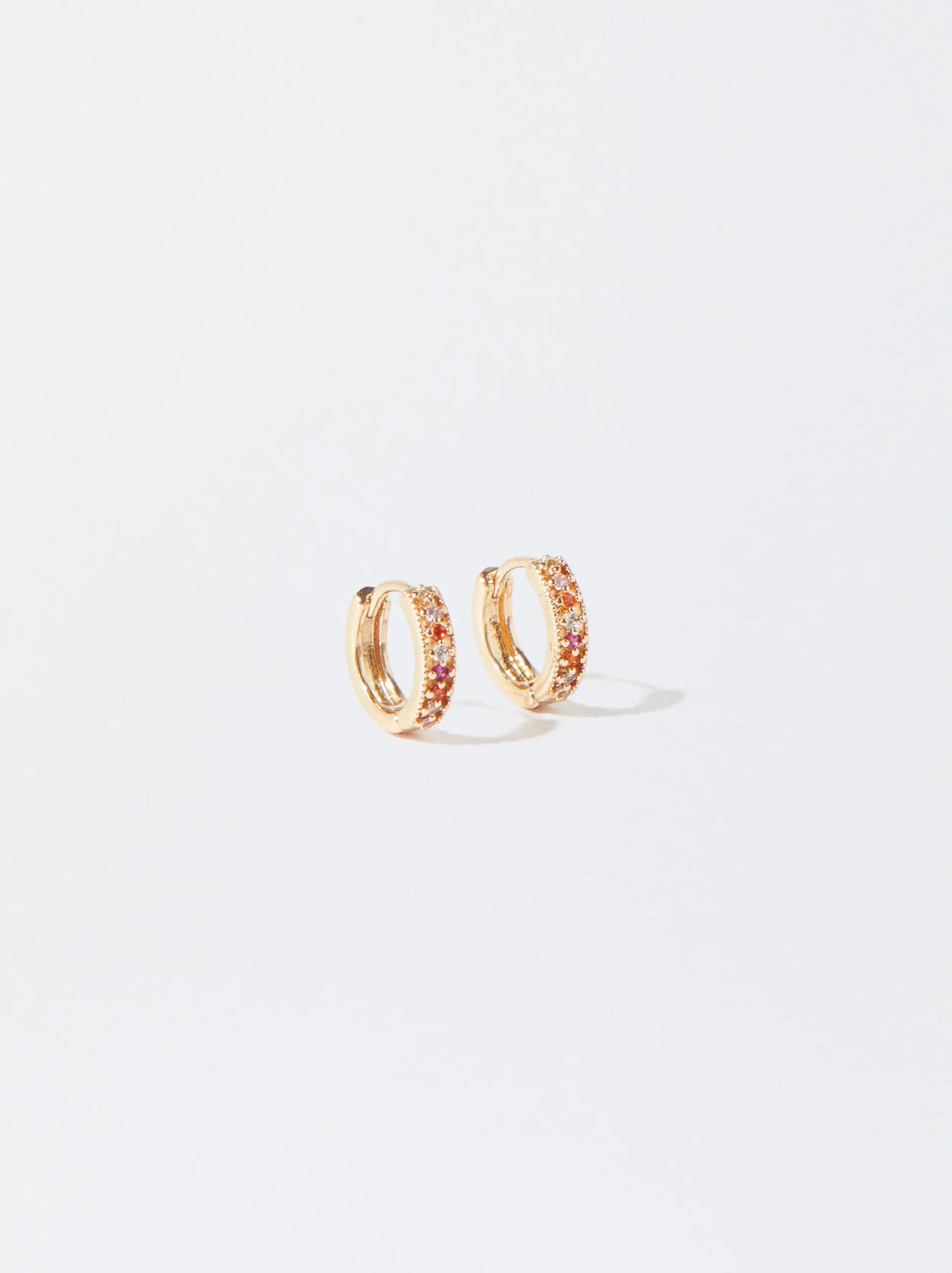 PARFOIS Pendientes De Aro Con Circonitas Multicor Hot