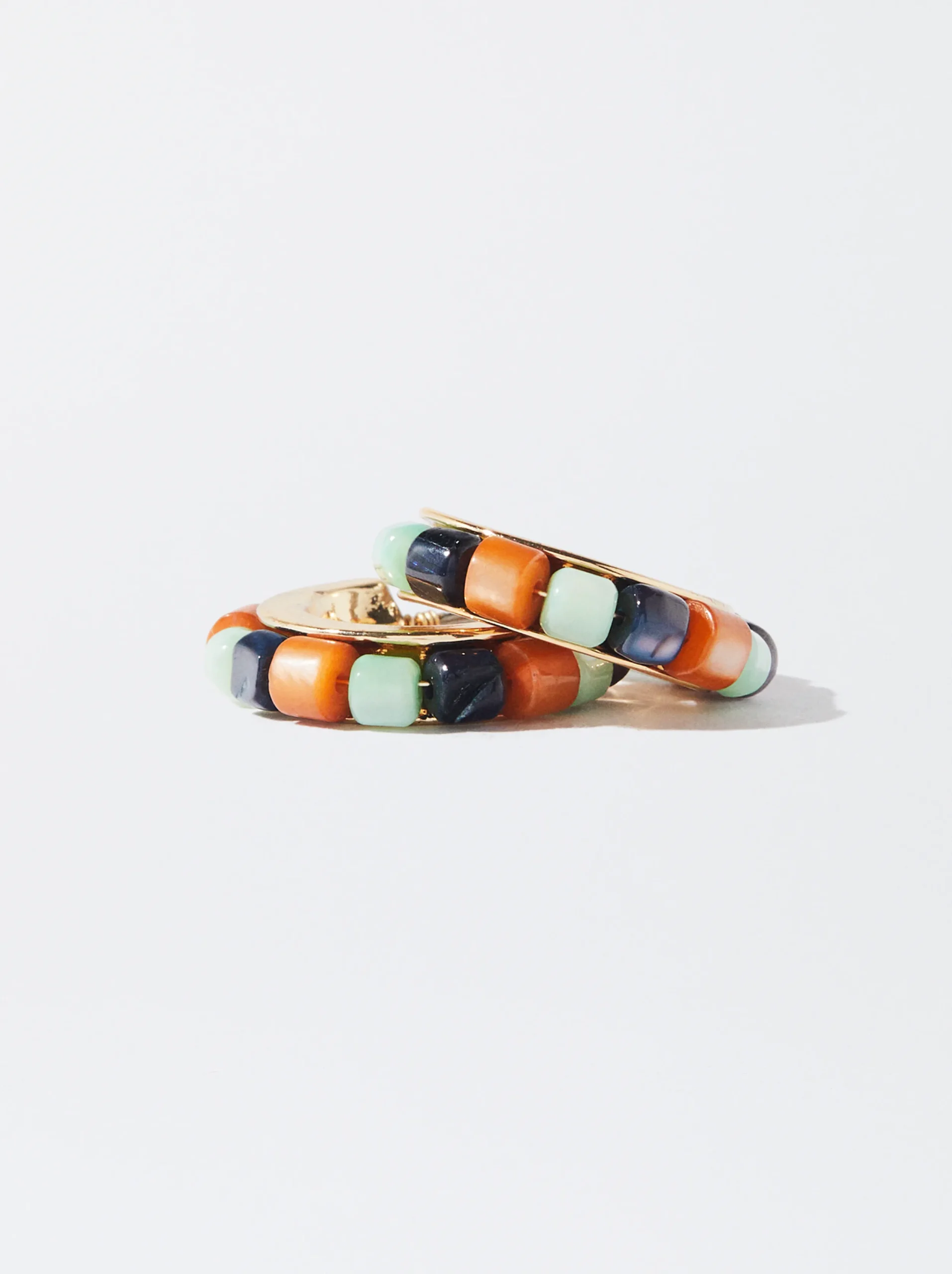 PARFOIS Pendientes De Aro Con Concha Multicor Cheap