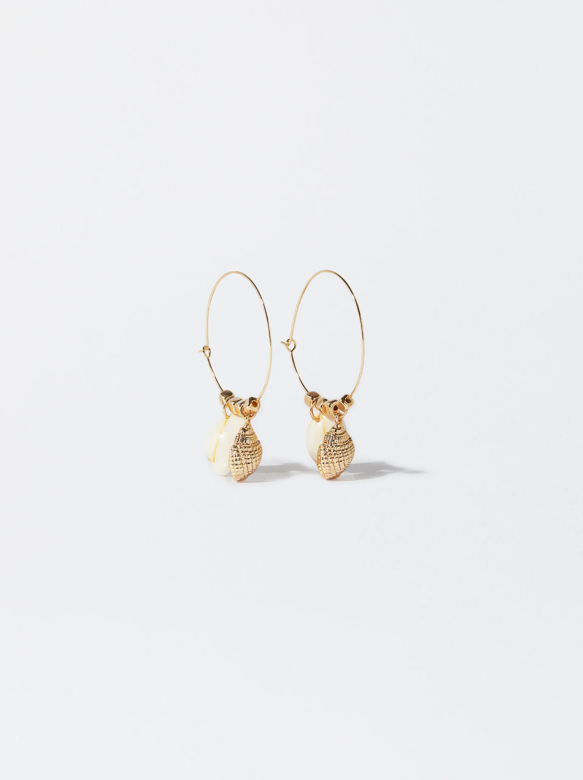 PARFOIS Pendientes De Aro Con Concha Dorado Discount