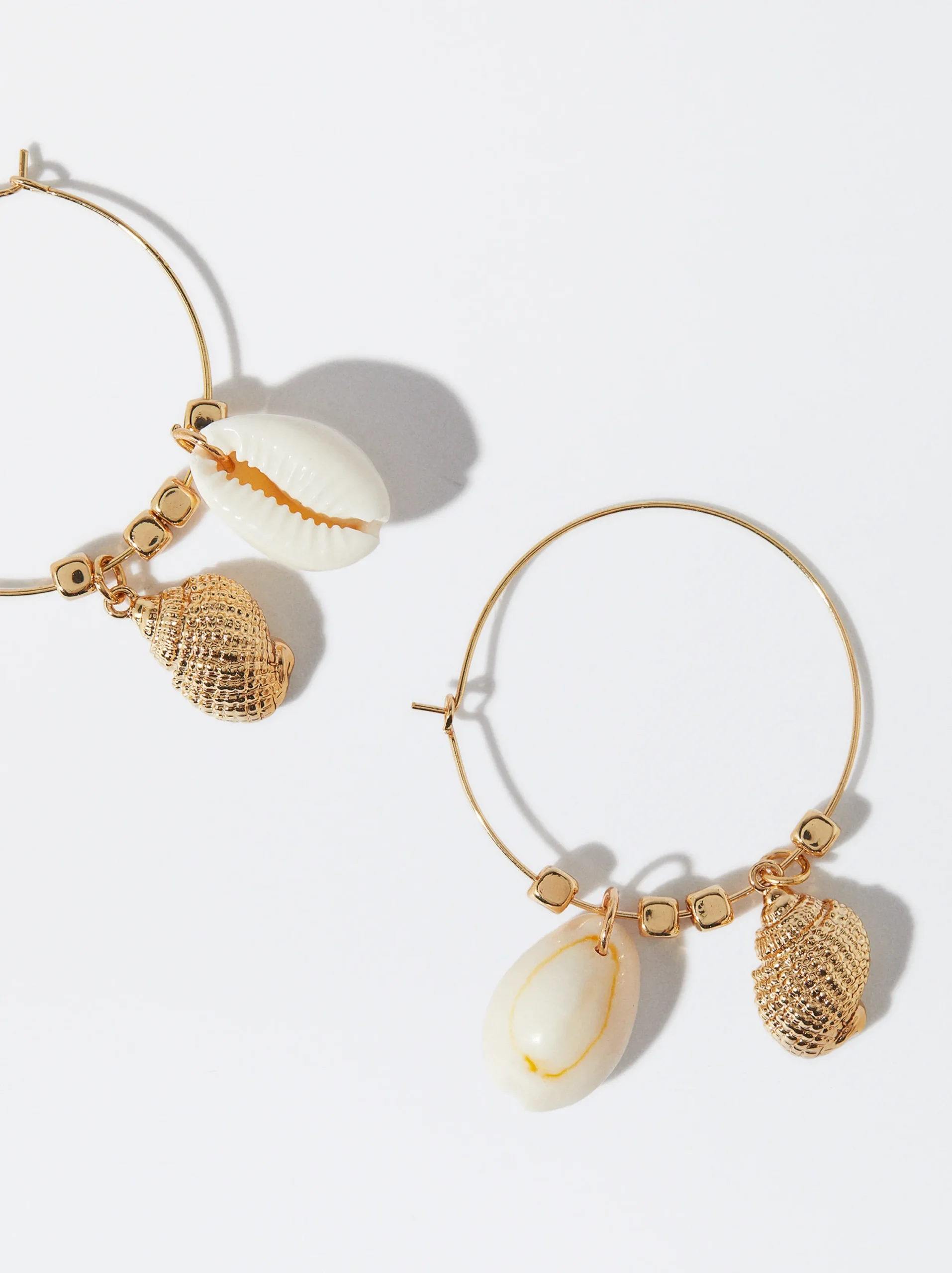 PARFOIS Pendientes De Aro Con Concha Dorado Discount