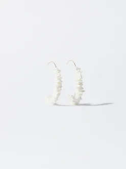 PARFOIS Pendientes De Aro Con Concha Dorado New