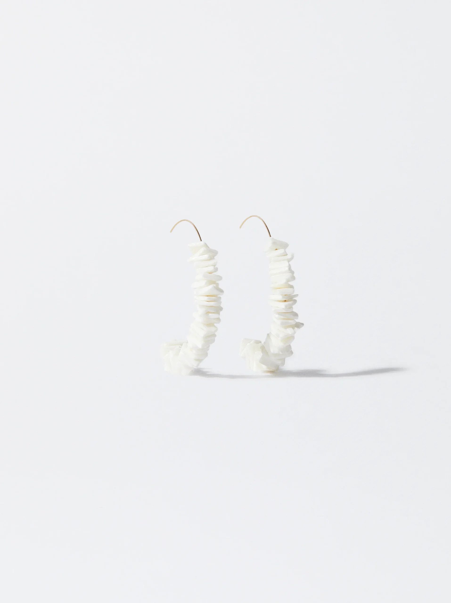 PARFOIS Pendientes De Aro Con Concha Dorado New