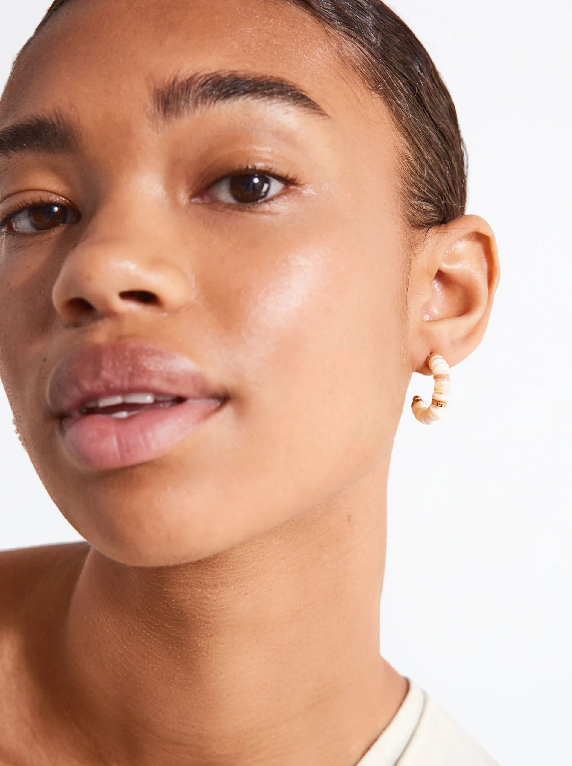 PARFOIS Pendientes De Aro Con Concha Dorado Cheap